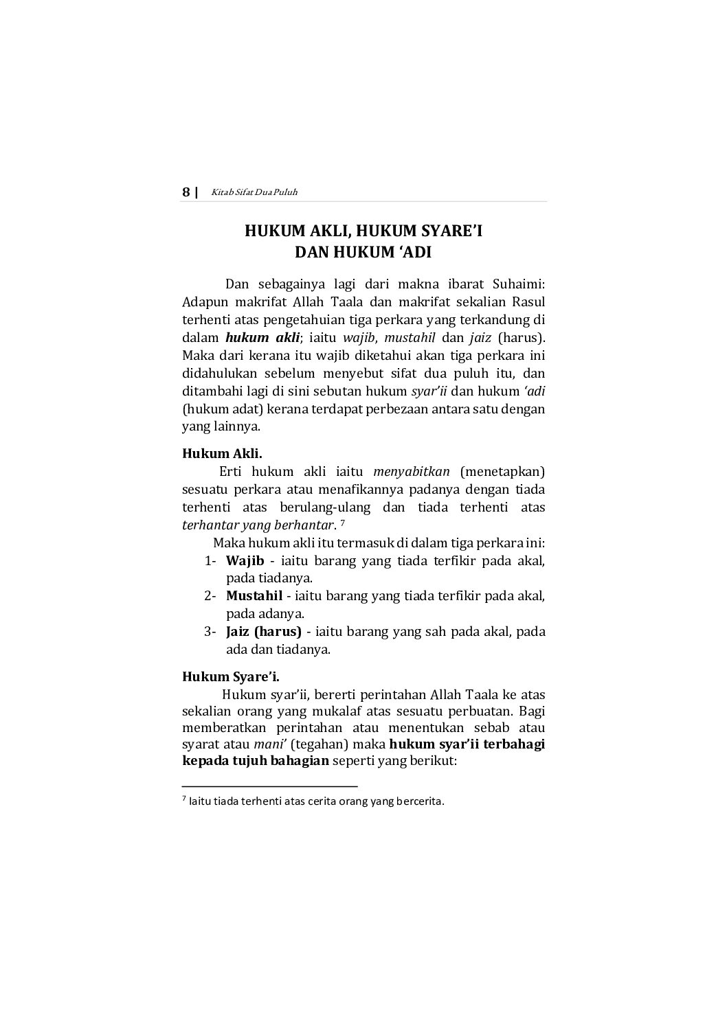 Kitab Sifat 20